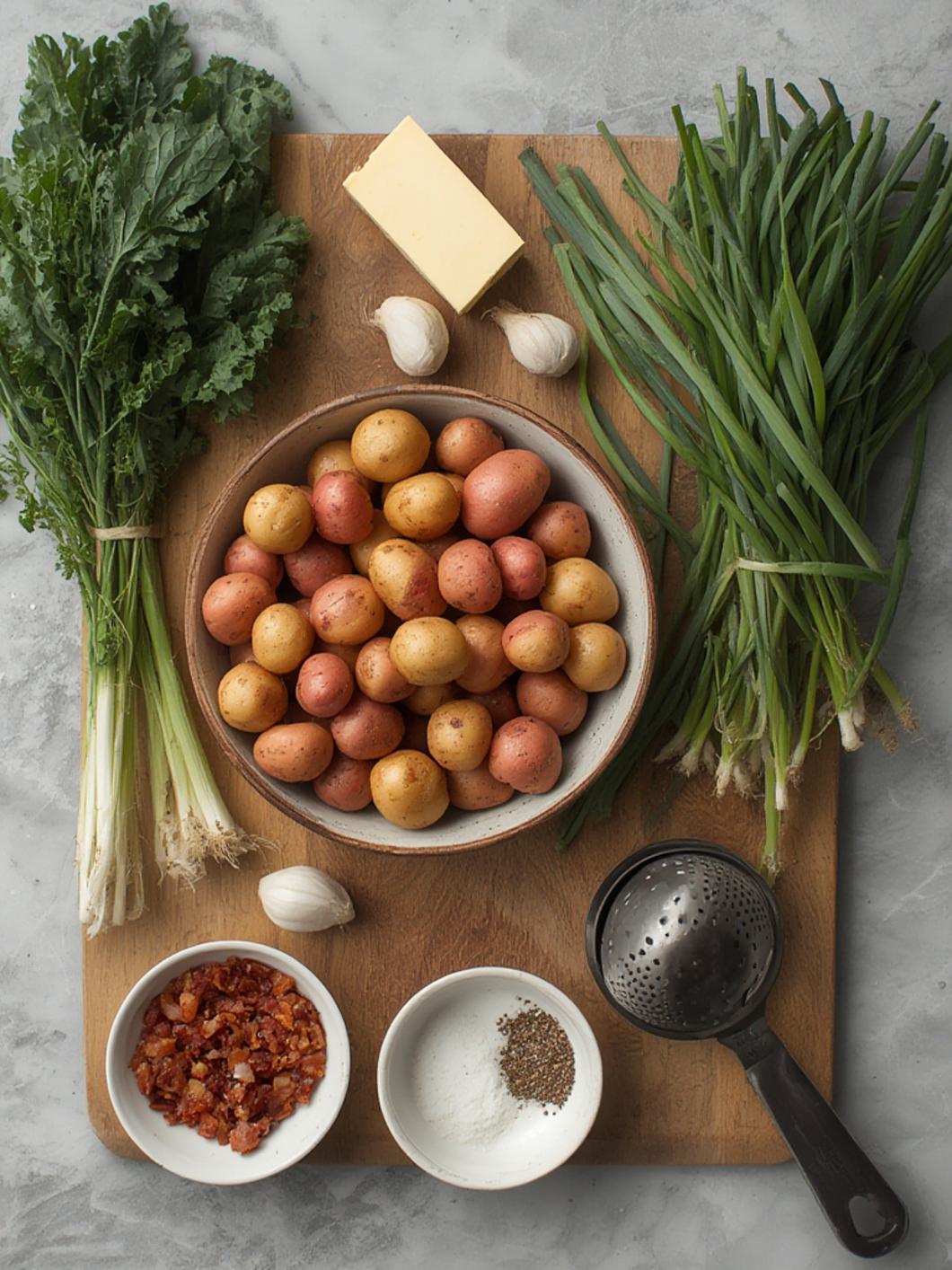 Ingredients for Colcannon Smashed Potatoes