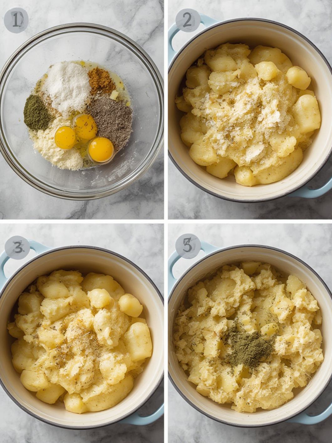 Step-by-Step preparation for Colcannon Smashed Potatoes