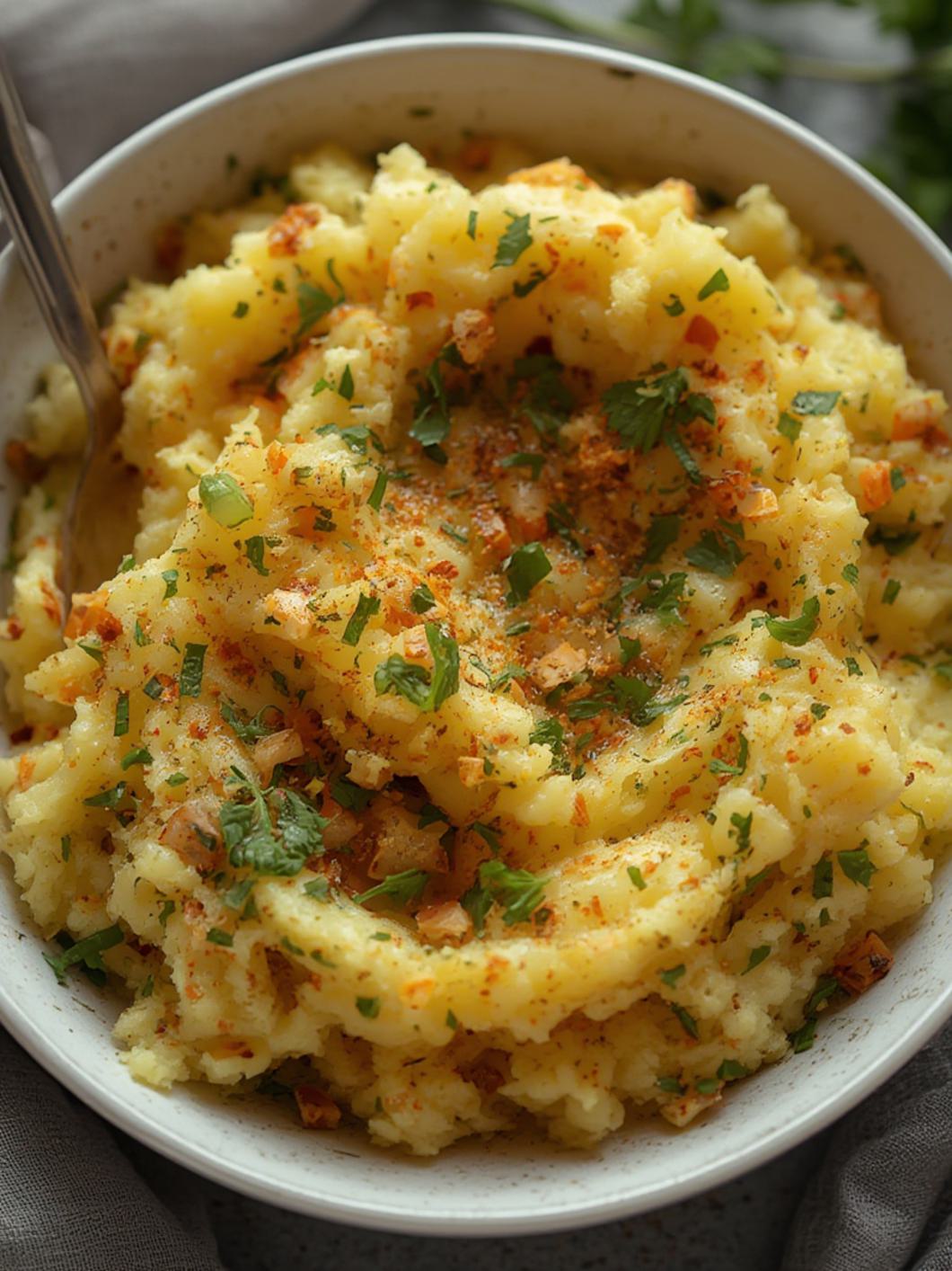 Serving suggestion for Colcannon Smashed Potatoes