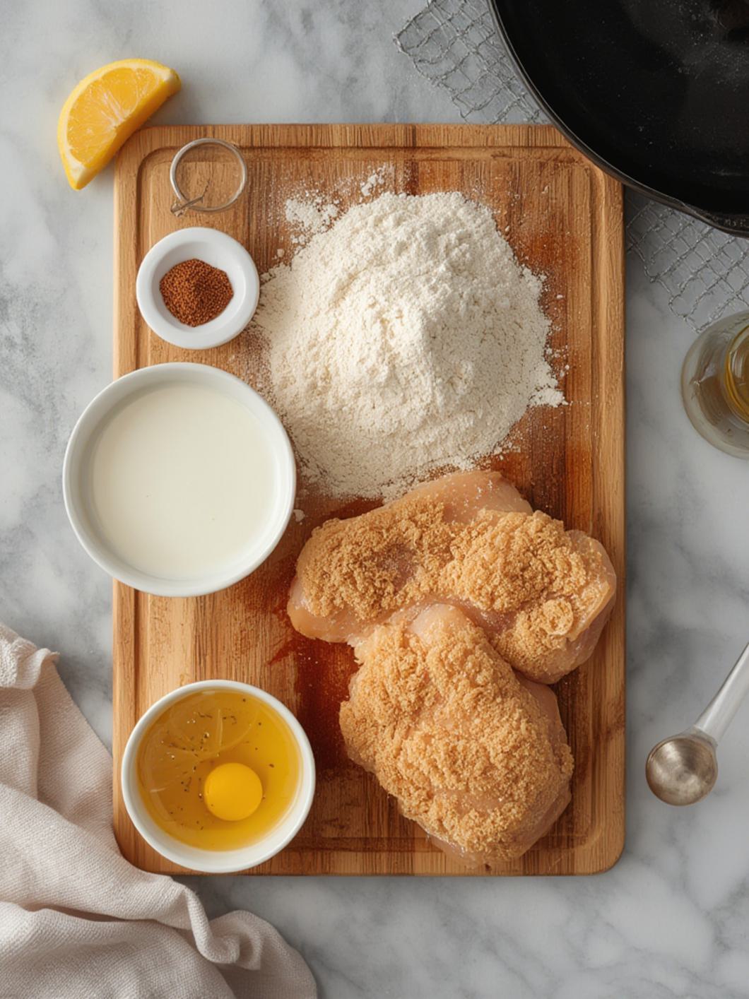 Ingredients for Crispy Fried Chicken Breast