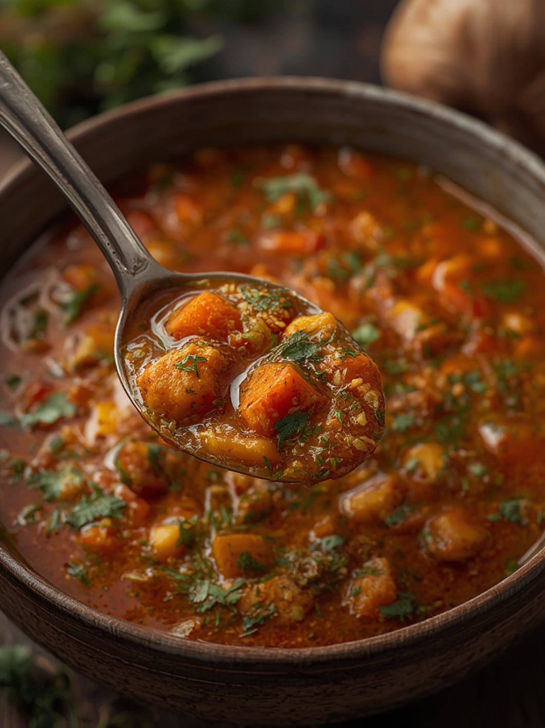 Serving suggestion for Harira soup