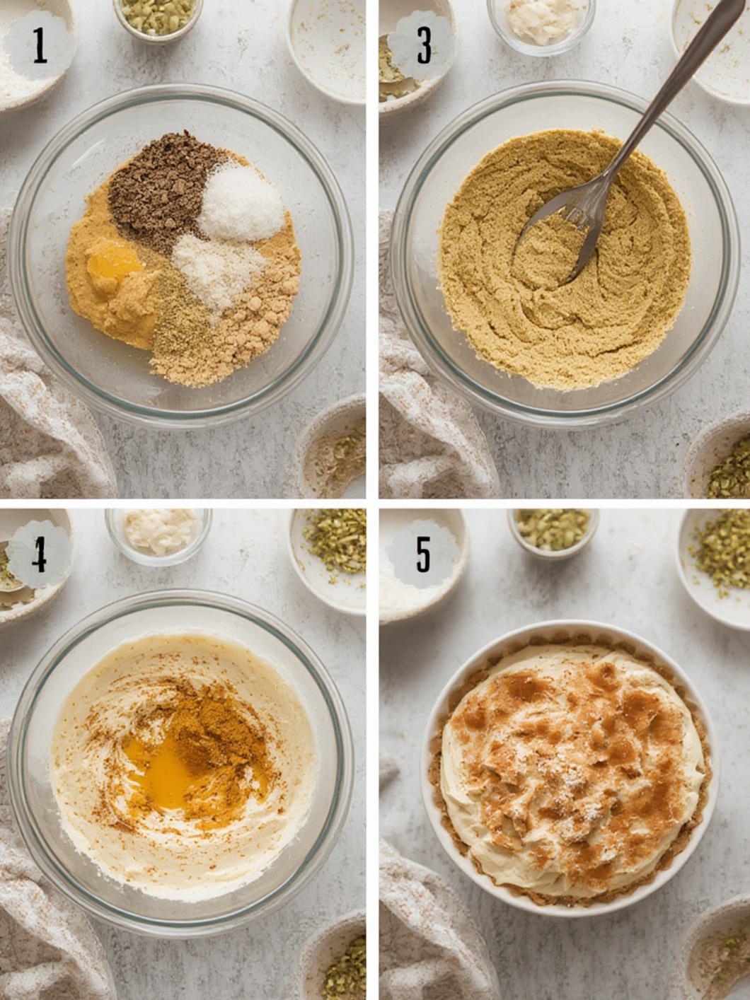Step-by-Step preparation for Pistachio Tiramisu