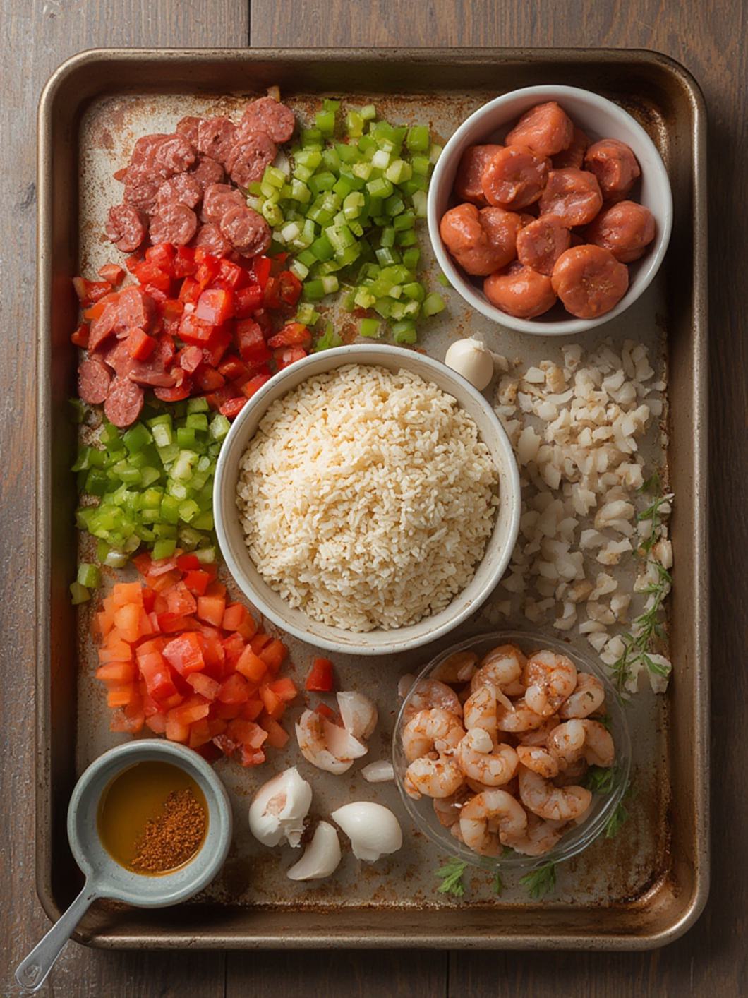 Ingredients for Sheet Pan Jambalaya