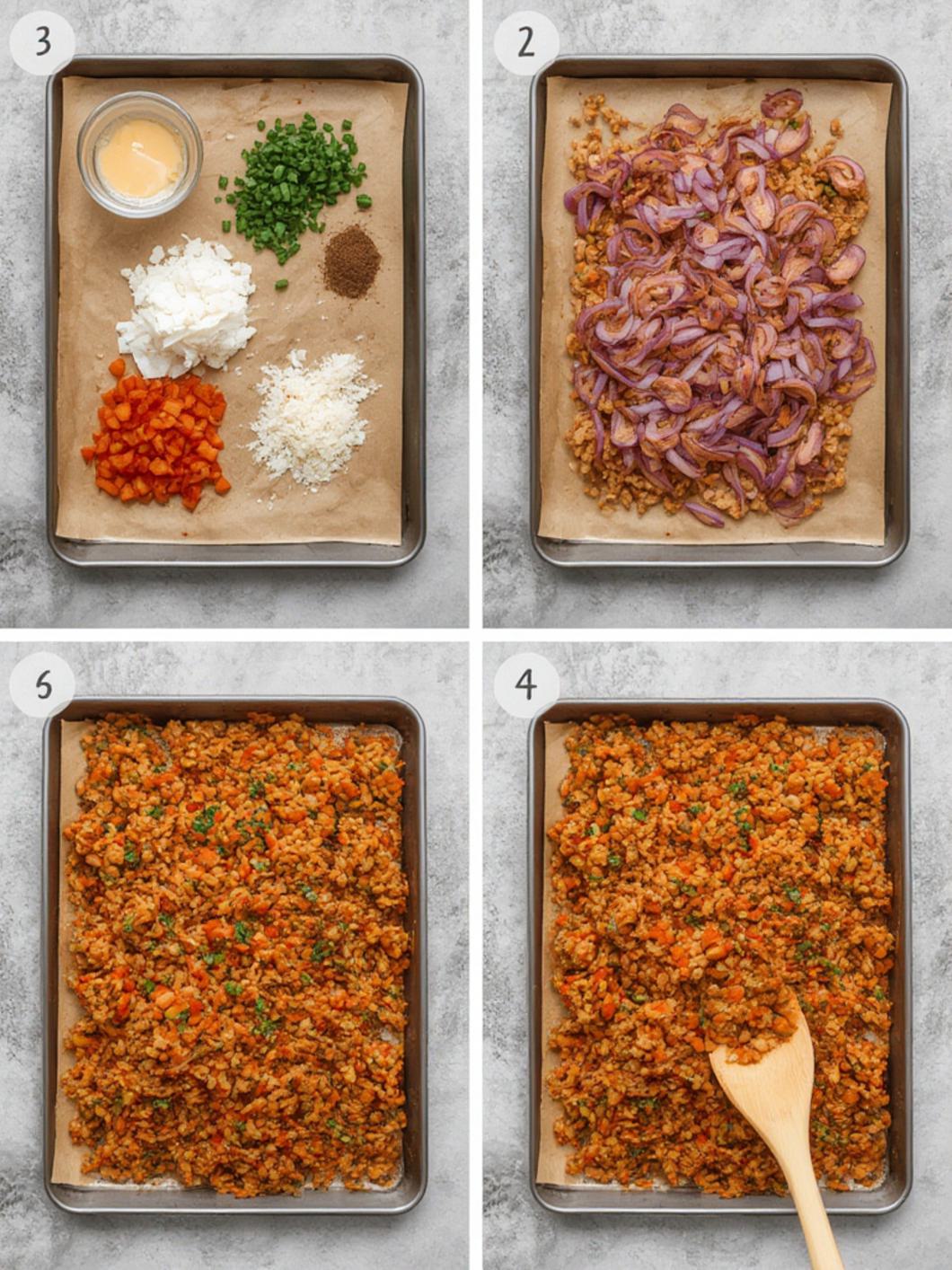 Step-by-Step preparation for Sheet Pan Jambalaya