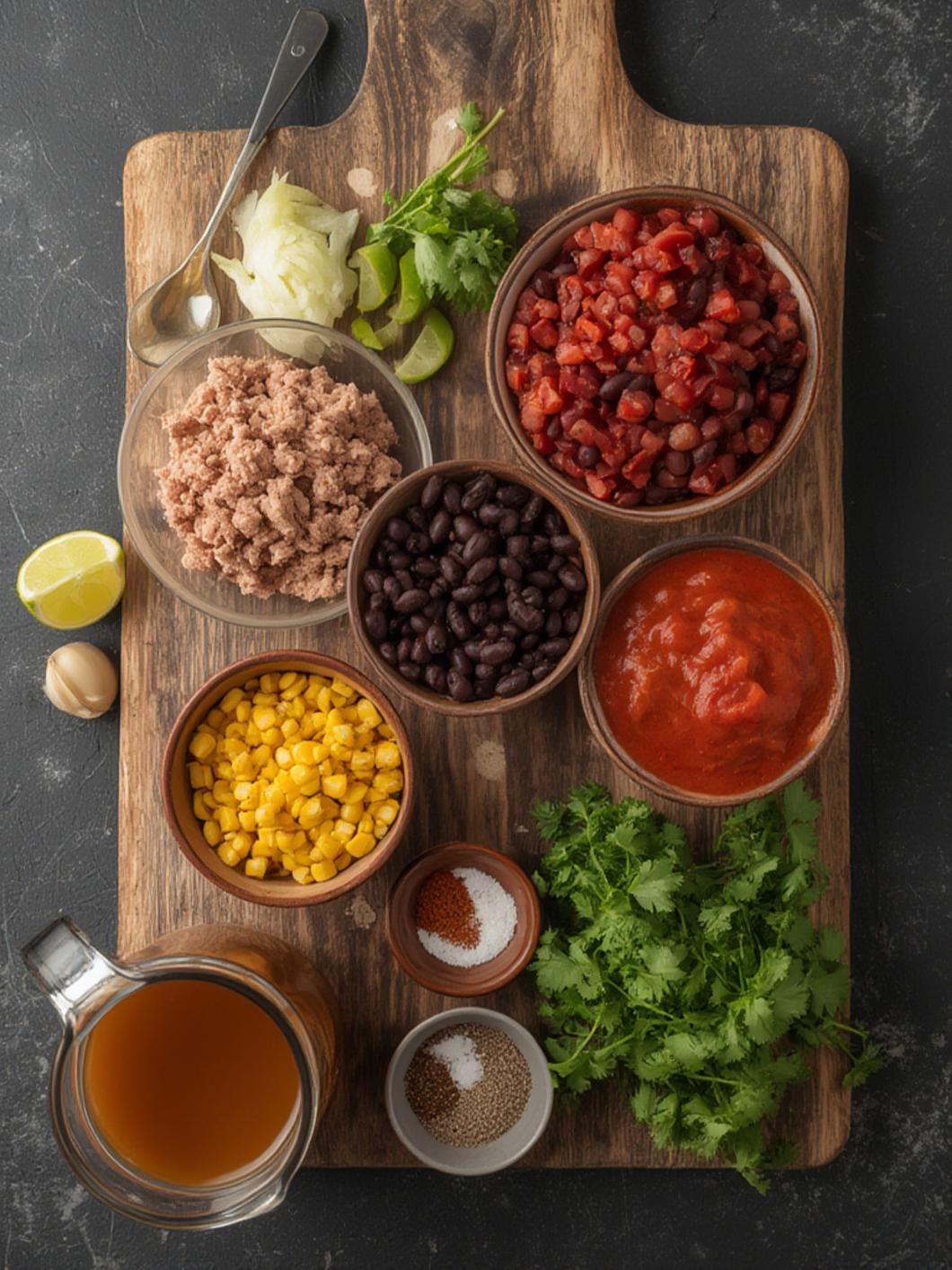 Ingredients for Turkey Chili Taco Soup