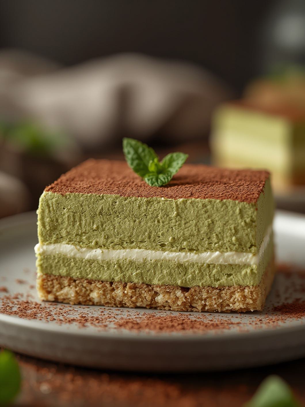 Matcha tiramisu final dish