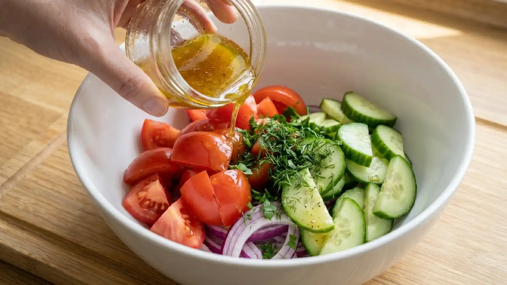 tomato cucumber onion salad