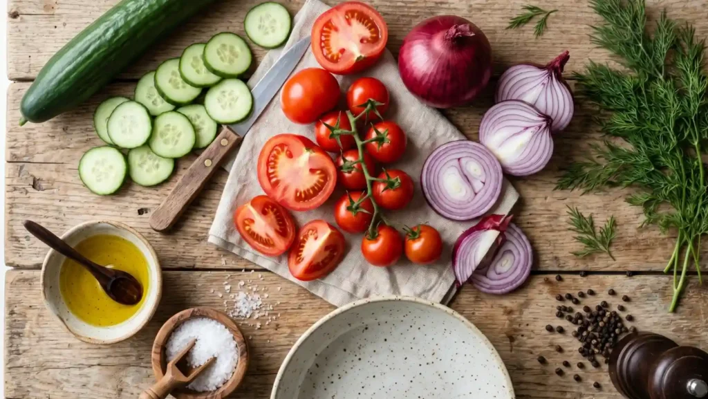 tomato cucumber onion salad
