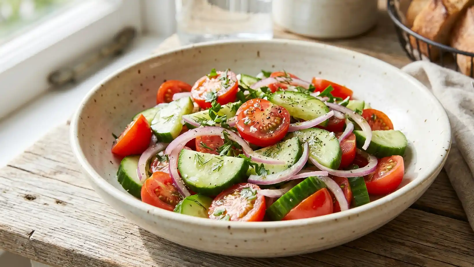 tomato cucumber onion salad