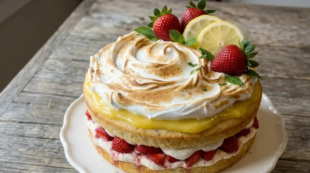 lemon meringue strawberry shortcake