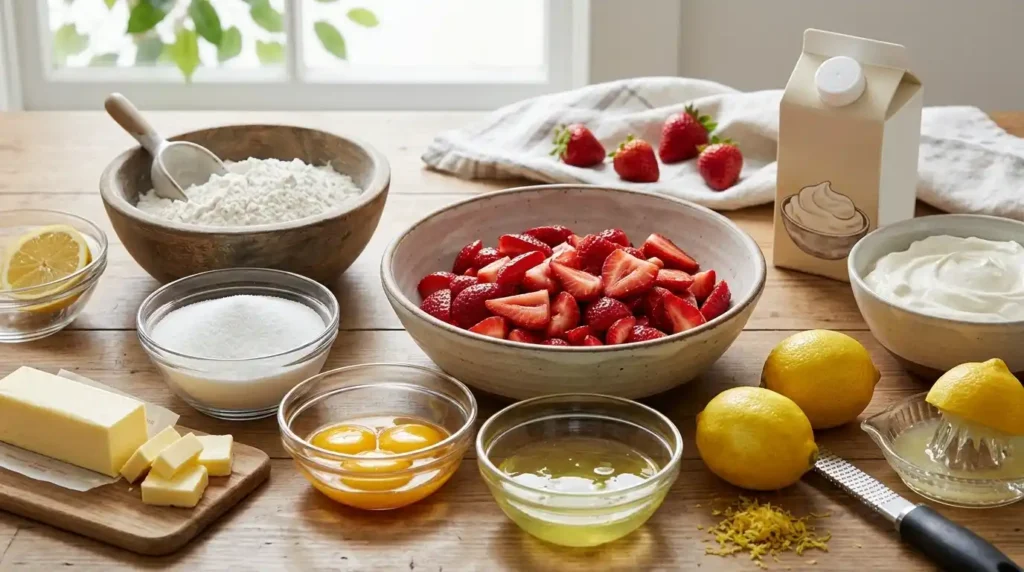 lemon meringue strawberry shortcake