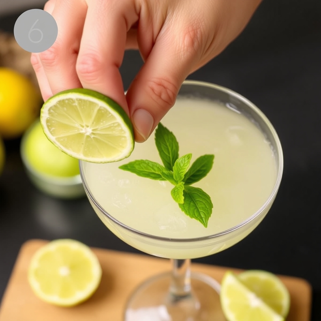Garnished margarita with lime wedge, ready to serve